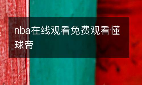 nba在线观看免费观看懂球帝